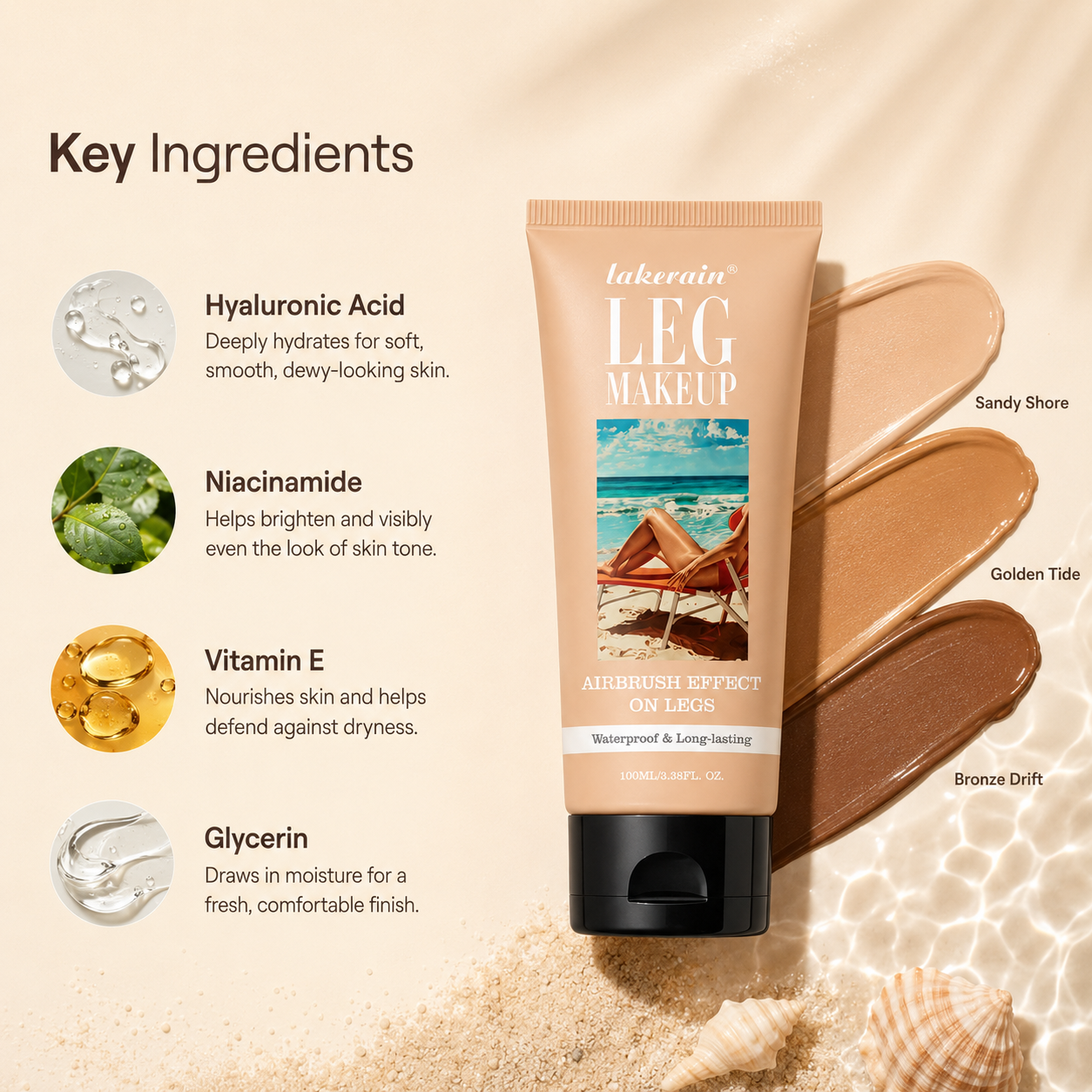LakeRain - Tidetint SPF 30 Mineral Leg Makeup