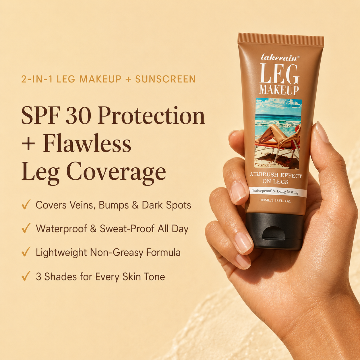 LakeRain - Tidetint SPF 30 Mineral Leg Makeup